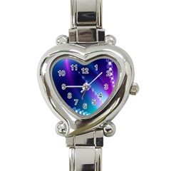 Flow Blue Pink High Definition Heart Italian Charm Watch by Mariart