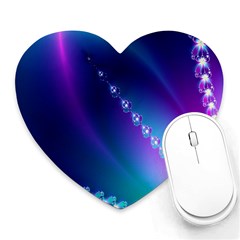 Flow Blue Pink High Definition Heart Mousepads by Mariart