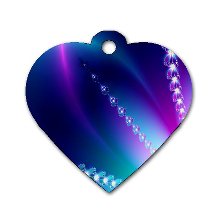 Flow Blue Pink High Definition Dog Tag Heart (One Side)