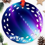 Flow Blue Pink High Definition Round Filigree Ornament (Two Sides) Front