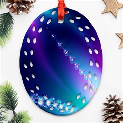 Flow Blue Pink High Definition Oval Filigree Ornament (two Sides) by Mariart