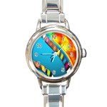 Color Dream Polka Round Italian Charm Watch Front