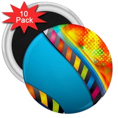 Color Dream Polka 3  Magnets (10 Pack)  by Mariart