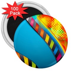 Color Dream Polka 3  Magnets (100 Pack) by Mariart