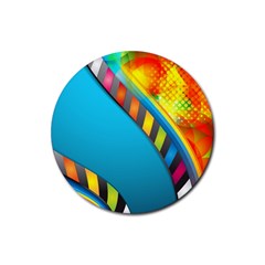 Color Dream Polka Rubber Round Coaster (4 Pack)  by Mariart