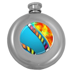 Color Dream Polka Round Hip Flask (5 Oz)