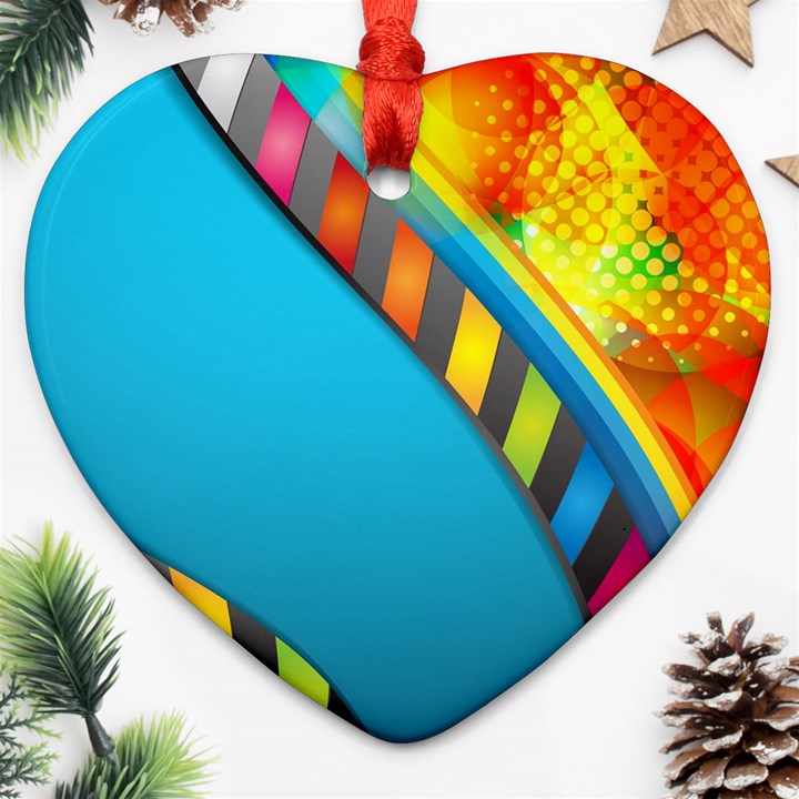 Color Dream Polka Heart Ornament (Two Sides)