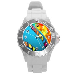 Color Dream Polka Round Plastic Sport Watch (l) by Mariart