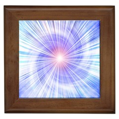 Creation Light Blue White Neon Sun Framed Tiles by Mariart