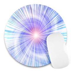 Creation Light Blue White Neon Sun Round Mousepads by Mariart