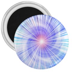 Creation Light Blue White Neon Sun 3  Magnets