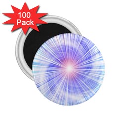 Creation Light Blue White Neon Sun 2 25  Magnets (100 Pack) 