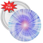 Creation Light Blue White Neon Sun 3  Buttons (10 pack)  Front