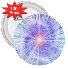 Creation Light Blue White Neon Sun 3  Buttons (100 Pack)  by Mariart