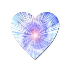 Creation Light Blue White Neon Sun Heart Magnet