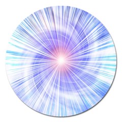 Creation Light Blue White Neon Sun Magnet 5  (round) by Mariart