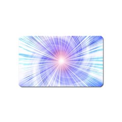 Creation Light Blue White Neon Sun Magnet (name Card) by Mariart