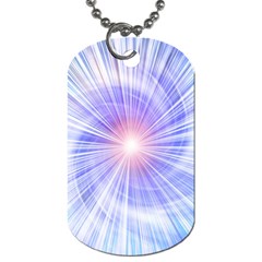 Creation Light Blue White Neon Sun Dog Tag (Two Sides)