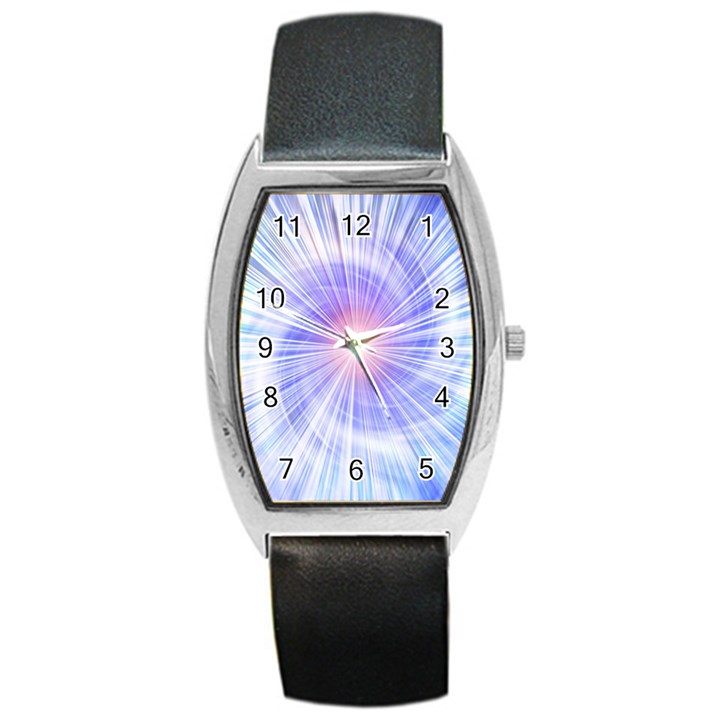 Creation Light Blue White Neon Sun Barrel Style Metal Watch