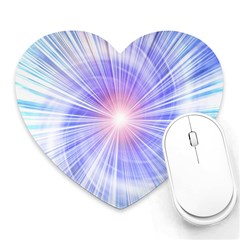 Creation Light Blue White Neon Sun Heart Mousepads by Mariart