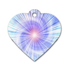 Creation Light Blue White Neon Sun Dog Tag Heart (one Side)