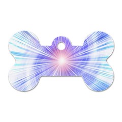 Creation Light Blue White Neon Sun Dog Tag Bone (One Side)