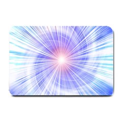 Creation Light Blue White Neon Sun Small Doormat  by Mariart