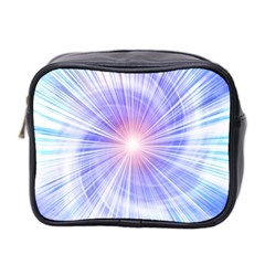 Creation Light Blue White Neon Sun Mini Toiletries Bag 2-side by Mariart