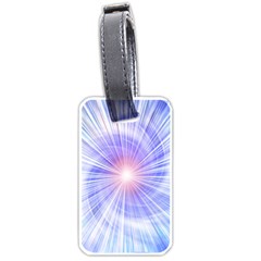 Creation Light Blue White Neon Sun Luggage Tags (one Side)  by Mariart