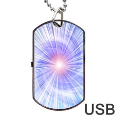 Creation Light Blue White Neon Sun Dog Tag Usb Flash (one Side) by Mariart