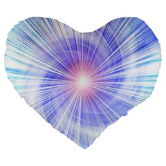 Creation Light Blue White Neon Sun Large 19  Premium Heart Shape Cushions