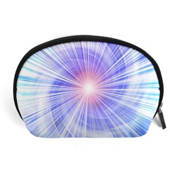 Creation Light Blue White Neon Sun Accessory Pouches (large)  by Mariart