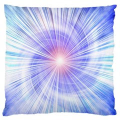 Creation Light Blue White Neon Sun Large Flano Cushion Case (one Side) by Mariart