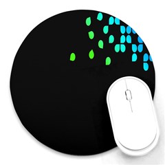 Green Black Widescreen Round Mousepads