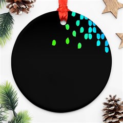 Green Black Widescreen Ornament (round)