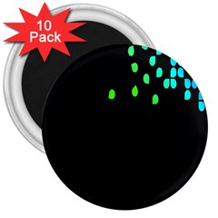 Green Black Widescreen 3  Magnets (10 Pack)  by Mariart