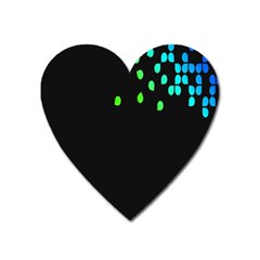 Green Black Widescreen Heart Magnet by Mariart