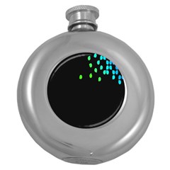 Green Black Widescreen Round Hip Flask (5 Oz) by Mariart