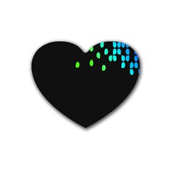 Green Black Widescreen Rubber Coaster (heart)  by Mariart