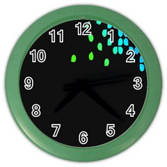 Green Black Widescreen Color Wall Clocks