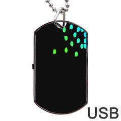 Green Black Widescreen Dog Tag Usb Flash (one Side) by Mariart