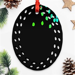 Green Black Widescreen Ornament (oval Filigree) by Mariart