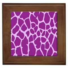 Giraffe Skin Purple Polka Framed Tiles by Mariart