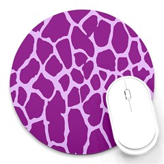 Giraffe Skin Purple Polka Round Mousepads