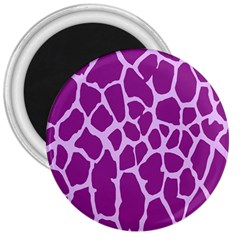 Giraffe Skin Purple Polka 3  Magnets by Mariart