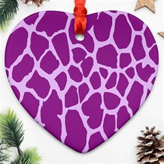 Giraffe Skin Purple Polka Ornament (heart)