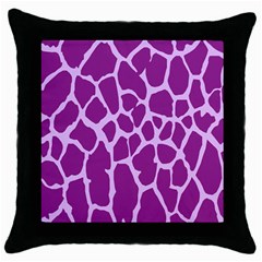 Giraffe Skin Purple Polka Throw Pillow Case (black)