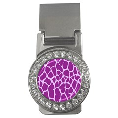 Giraffe Skin Purple Polka Money Clips (cz)  by Mariart