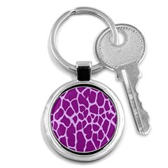 Giraffe Skin Purple Polka Key Chains (round) 