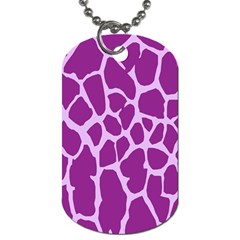 Giraffe Skin Purple Polka Dog Tag (one Side) by Mariart